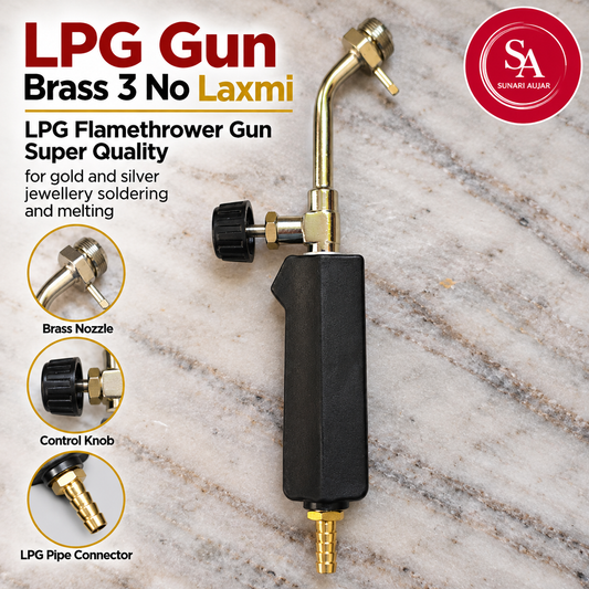 LPG Gun Brass 3 No Laxmi LPG Flamethrower Gun Super Quality for gold and silver jewellery soldering and melting