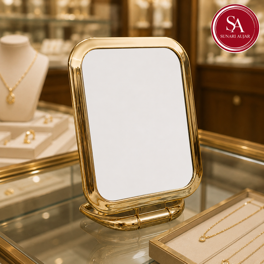 Square shape Folding Counter Mirror for jewellery store