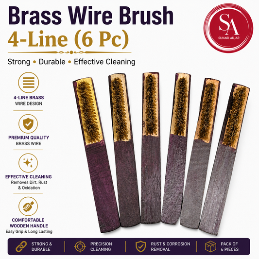 Brass Wire Brush 4-Line (6 Pc)