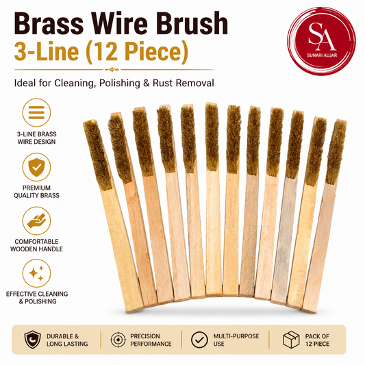 Brass Wire Brush 3-Line (12 Piece)