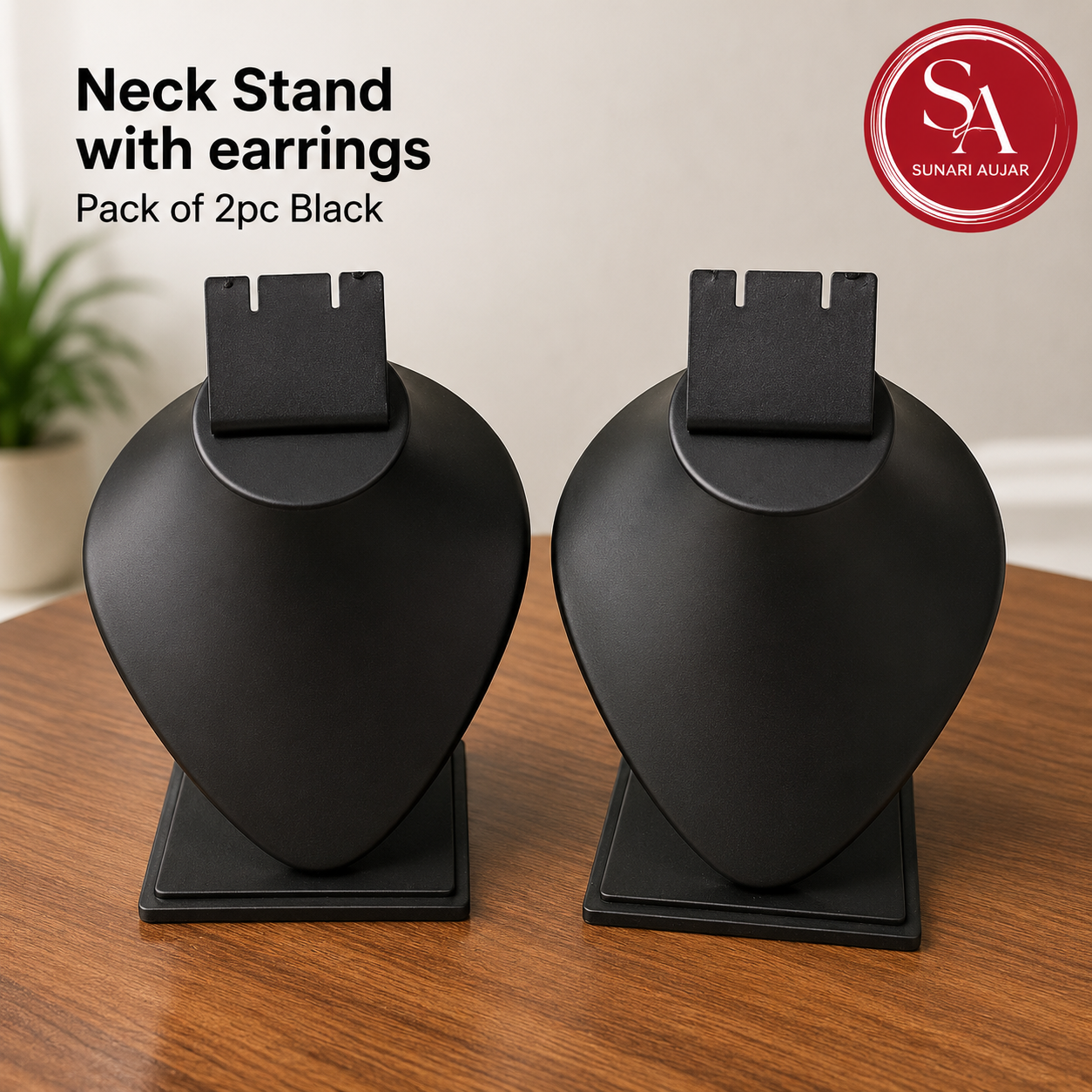 Neck Stand with earrings pack of 2pc Black