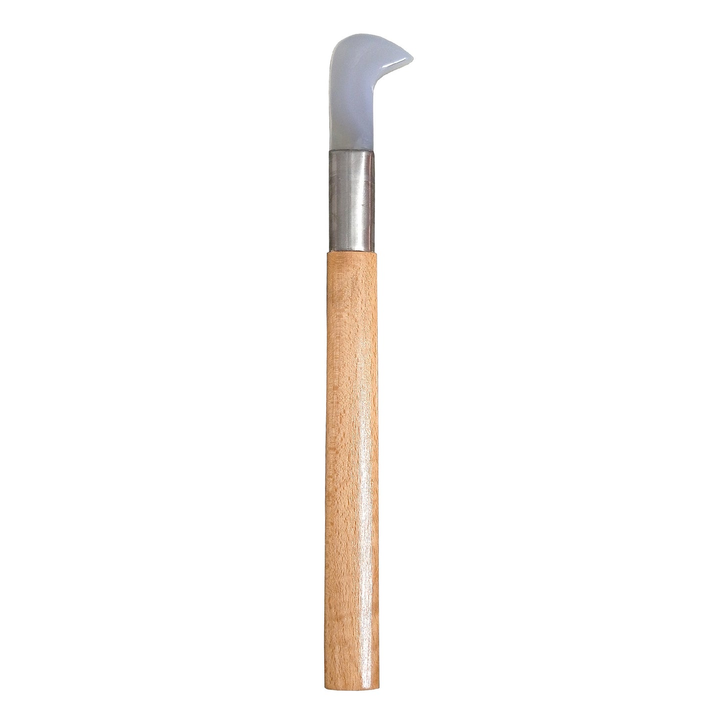 Opni Bent hockey shape Agate Burnisher With Wooden Handle