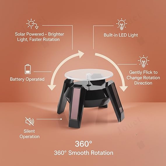 Revolving Stand with led for jewellery display and photography