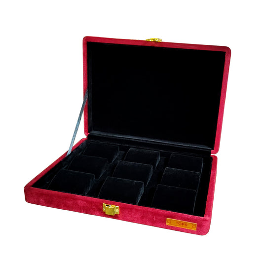 Jewellery display Box Stock Box for gold earrings Cherry colour display box sued fabric